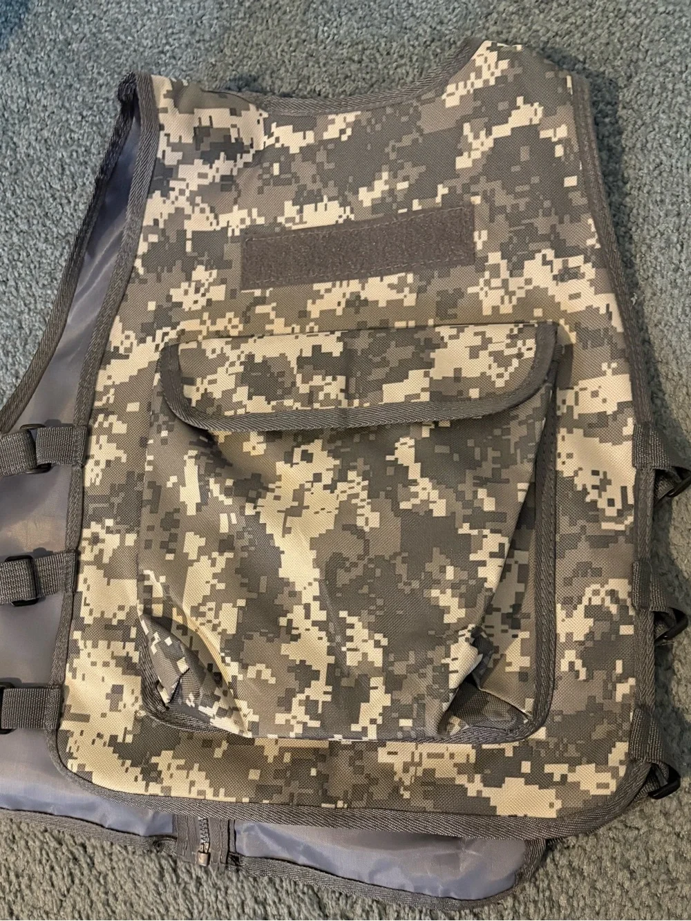 Digital Camo Tactical Utility Vest - Gray/Black Kid’s Play Vest